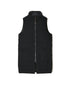 NAM2551 PLAIN POLYESTER×FLEECE HIGH NECK FULL DOUBLE ZIP-UP REVERSIBLE LONG VEST