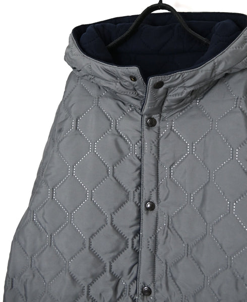 NAM2556 PLAIN POLYESTER×FLEECE REVERSIBLE HIGH COLLAR HOODED JACKET