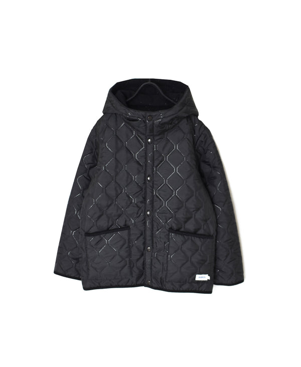 NAM2556 PLAIN POLYESTER×FLEECE REVERSIBLE HIGH COLLAR HOODED JACKET