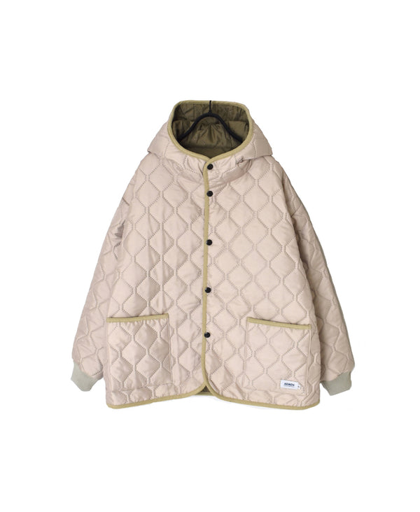 NAM2561PP PLAIN POLYESTER×PLAIN POLYESTER OVERSIZED HOODED JACKET WITH RIBBED CUFF