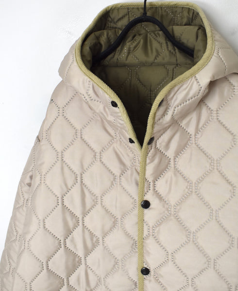 NAM2561PP PLAIN POLYESTER×PLAIN POLYESTER OVERSIZED HOODED JACKET WITH RIBBED CUFF