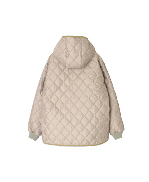 NAM2561PP PLAIN POLYESTER×PLAIN POLYESTER OVERSIZED HOODED JACKET WITH RIBBED CUFF