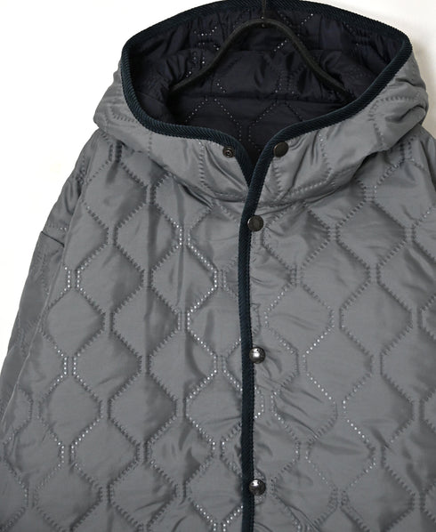 NAM2561PP PLAIN POLYESTER×PLAIN POLYESTER OVERSIZED HOODED JACKET WITH RIBBED CUFF