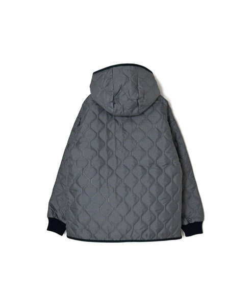 NAM2561PP PLAIN POLYESTER×PLAIN POLYESTER OVERSIZED HOODED JACKET WITH RIBBED CUFF