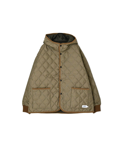 NAM2561PP PLAIN POLYESTER×PLAIN POLYESTER OVERSIZED HOODED JACKET WITH RIBBED CUFF