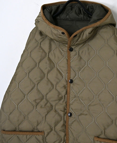 NAM2561PP PLAIN POLYESTER×PLAIN POLYESTER OVERSIZED HOODED JACKET WITH RIBBED CUFF