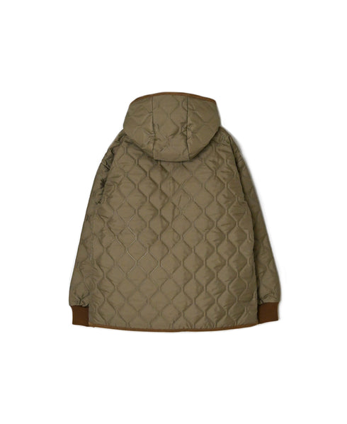 NAM2561PP PLAIN POLYESTER×PLAIN POLYESTER OVERSIZED HOODED JACKET WITH RIBBED CUFF
