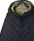 NAM2562PP PLAIN POLYESTER×PLAIN POLYESTER OVERSIZED MID-LENGTH HOODED COAT WITH RIBBED CUFF