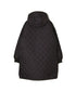 NAM2562PP PLAIN POLYESTER×PLAIN POLYESTER OVERSIZED MID-LENGTH HOODED COAT WITH RIBBED CUFF