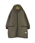 NAM2562PP PLAIN POLYESTER×PLAIN POLYESTER OVERSIZED MID-LENGTH HOODED COAT WITH RIBBED CUFF