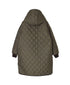 NAM2562PP PLAIN POLYESTER×PLAIN POLYESTER OVERSIZED MID-LENGTH HOODED COAT WITH RIBBED CUFF