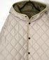 NAM2562PP PLAIN POLYESTER×PLAIN POLYESTER OVERSIZED MID-LENGTH HOODED COAT WITH RIBBED CUFF