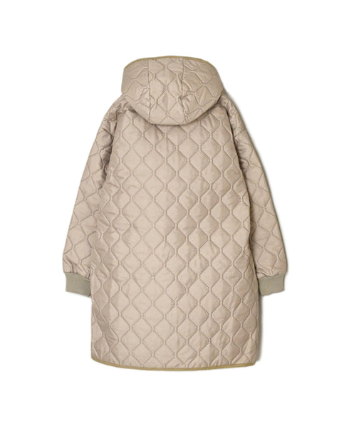 NAM2562PP PLAIN POLYESTER×PLAIN POLYESTER OVERSIZED MID-LENGTH HOODED COAT WITH RIBBED CUFF