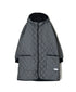 NAM2562PP PLAIN POLYESTER×PLAIN POLYESTER OVERSIZED MID-LENGTH HOODED COAT WITH RIBBED CUFF