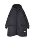 NAM2562PP PLAIN POLYESTER×PLAIN POLYESTER OVERSIZED MID-LENGTH HOODED COAT WITH RIBBED CUFF