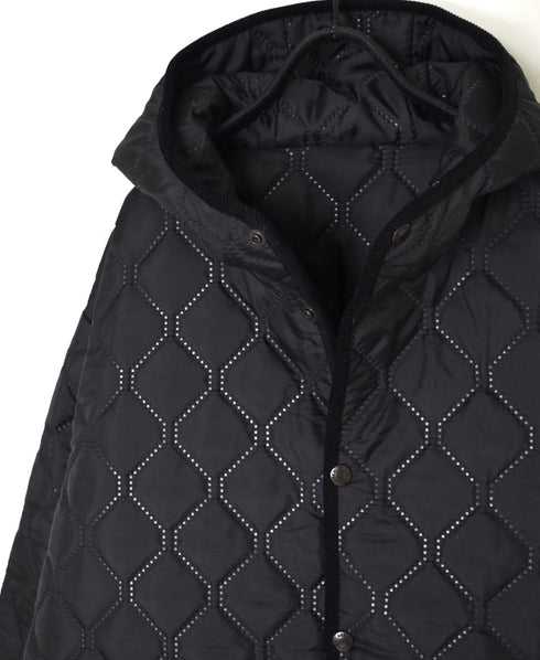 NAM2562PP PLAIN POLYESTER×PLAIN POLYESTER OVERSIZED MID-LENGTH HOODED COAT WITH RIBBED CUFF