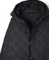 NAM2562PP PLAIN POLYESTER×PLAIN POLYESTER OVERSIZED MID-LENGTH HOODED COAT WITH RIBBED CUFF