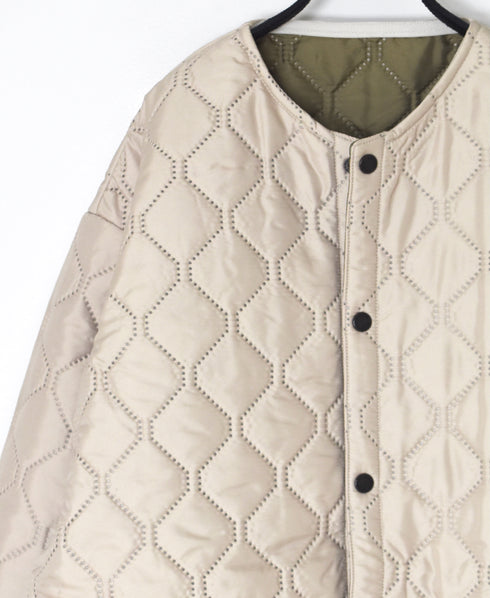 NAM2563PP PLAIN POLYESTER×PLAIN POLYESTER OVERSIZED NO COLLAR COAT