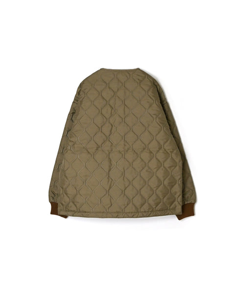 NAM2651PP POLYESTER × POLYESTER OVERSIZED NO COLLAR JACKET WITH RIBBED CUFF