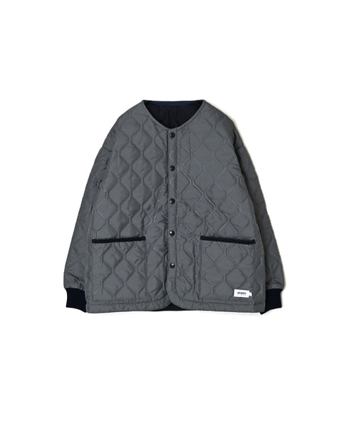 NAM2651PP POLYESTER × POLYESTER OVERSIZED NO COLLAR JACKET WITH RIBBED CUFF