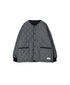 NAM2651PP POLYESTER × POLYESTER OVERSIZED NO COLLAR JACKET WITH RIBBED CUFF