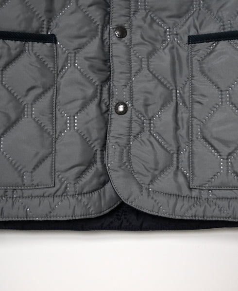 NAM2651PP POLYESTER × POLYESTER OVERSIZED NO COLLAR JACKET WITH RIBBED CUFF