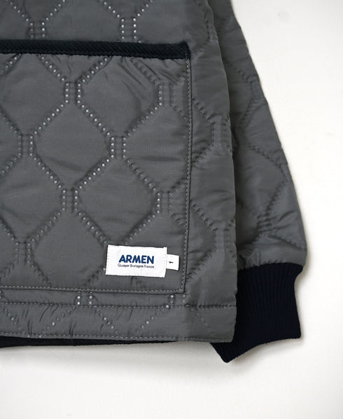 NAM2651PP POLYESTER × POLYESTER OVERSIZED NO COLLAR JACKET WITH RIBBED CUFF