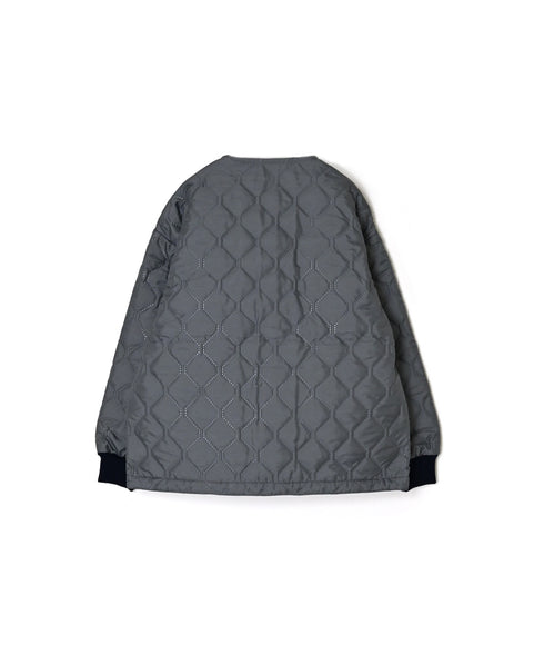 NAM2651PP POLYESTER × POLYESTER OVERSIZED NO COLLAR JACKET WITH RIBBED CUFF