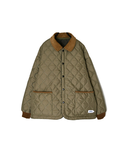 NAM2652PP POLYESTER × POLYESTER OVERSIZED STAND FALL COLLAR JACKET WITH RIBBED CUFF