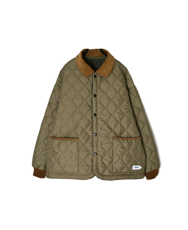 NAM2652PP POLYESTER × POLYESTER OVERSIZED STAND FALL COLLAR JACKET WITH RIBBED CUFF