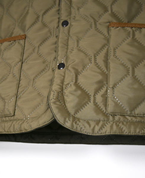 NAM2652PP POLYESTER × POLYESTER OVERSIZED STAND FALL COLLAR JACKET WITH RIBBED CUFF