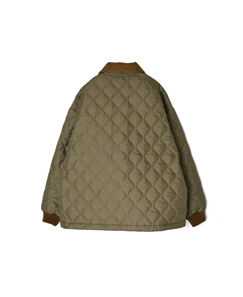 NAM2652PP POLYESTER × POLYESTER OVERSIZED STAND FALL COLLAR JACKET WITH RIBBED CUFF