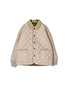 NAM2652PP POLYESTER × POLYESTER OVERSIZED STAND FALL COLLAR JACKET WITH RIBBED CUFF