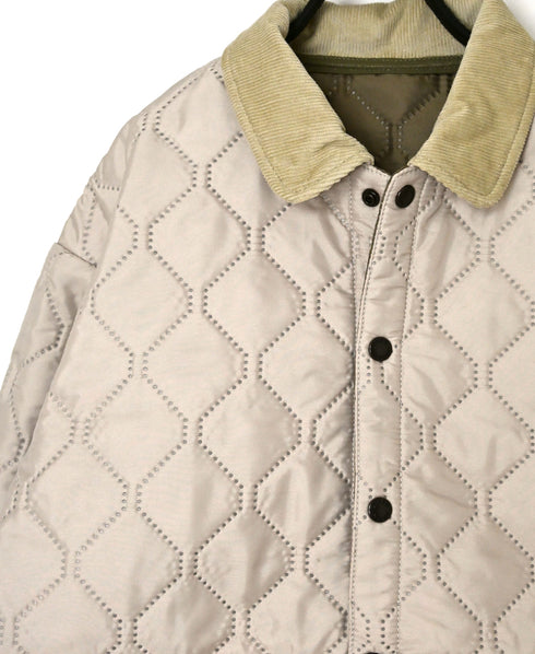 NAM2652PP POLYESTER × POLYESTER OVERSIZED STAND FALL COLLAR JACKET WITH RIBBED CUFF