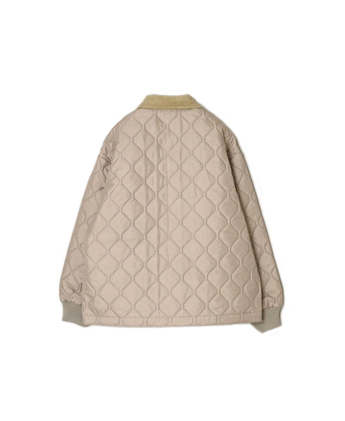 NAM2652PP POLYESTER × POLYESTER OVERSIZED STAND FALL COLLAR JACKET WITH RIBBED CUFF