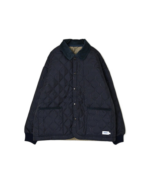 NAM2652PP POLYESTER × POLYESTER OVERSIZED STAND FALL COLLAR JACKET WITH RIBBED CUFF