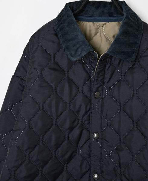 NAM2652PP POLYESTER × POLYESTER OVERSIZED STAND FALL COLLAR JACKET WITH RIBBED CUFF