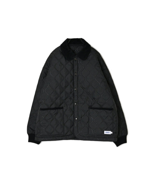NAM2652PP POLYESTER × POLYESTER OVERSIZED STAND FALL COLLAR JACKET WITH RIBBED CUFF