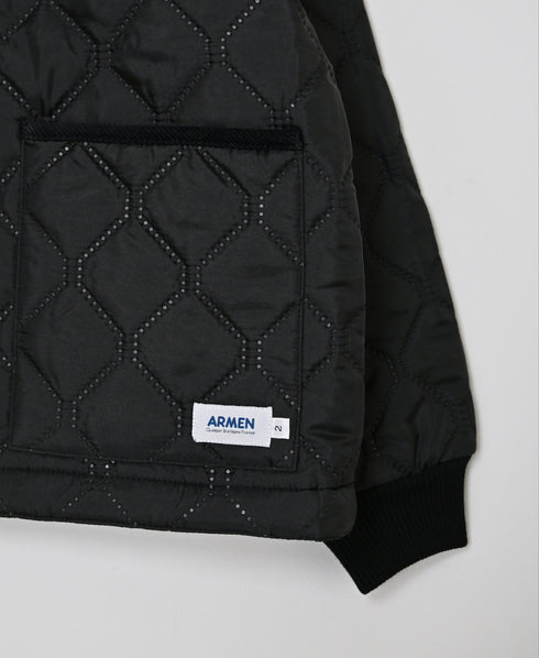 NAM2652PP POLYESTER × POLYESTER OVERSIZED STAND FALL COLLAR JACKET WITH RIBBED CUFF