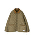 NAM2661 POLYESTER × FLEECE HEAT QUILT OVERSIZED STAND FALL COLLAR JACKET