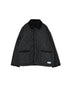NAM2661 POLYESTER × FLEECE HEAT QUILT OVERSIZED STAND FALL COLLAR JACKET