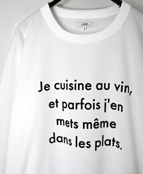 NFA2351P48 "CUISINE" COTTON JERSEY CREW NECK OVERSIZE L/SL T-SHIRT WITH CUFF