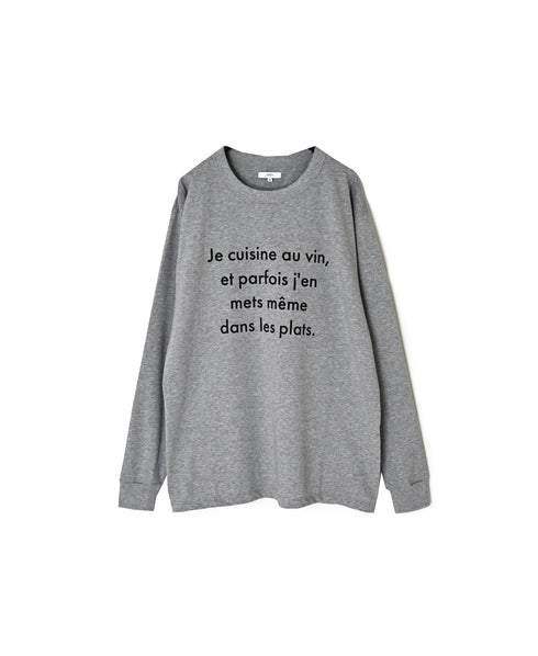 NFA2351P48 "CUISINE" COTTON JERSEY CREW NECK OVERSIZE L/SL T-SHIRT WITH CUFF