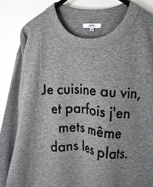 NFA2351P48 "CUISINE" COTTON JERSEY CREW NECK OVERSIZE L/SL T-SHIRT WITH CUFF