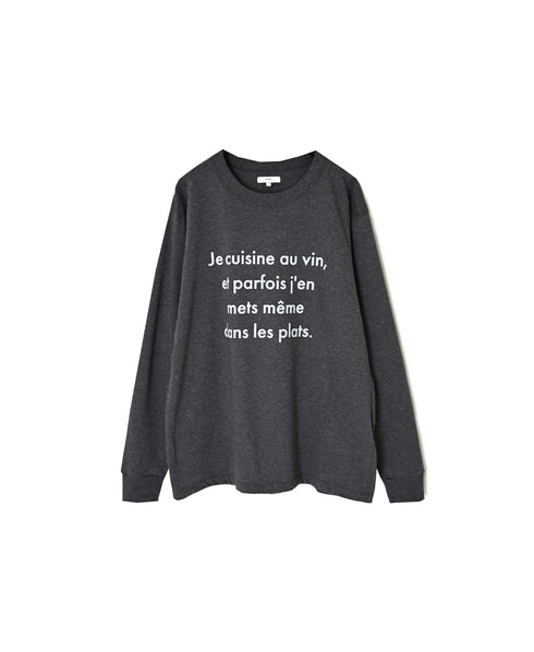 NFA2351P48 "CUISINE" COTTON JERSEY CREW NECK OVERSIZE L/SL T-SHIRT WITH CUFF