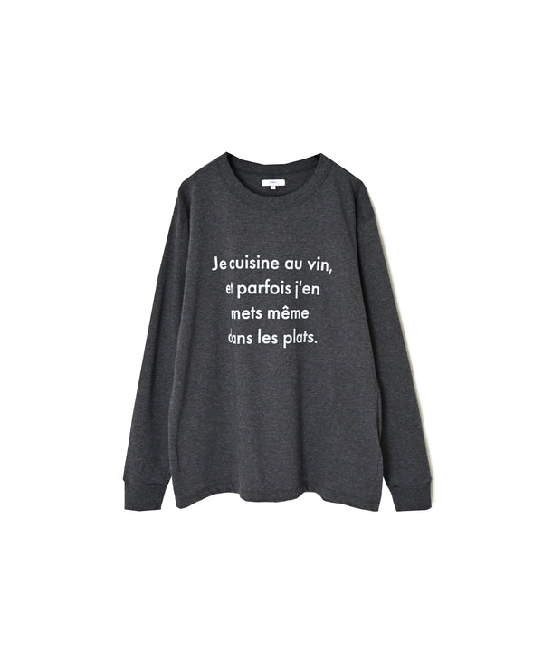 NFA2351P48 "CUISINE" COTTON JERSEY CREW NECK OVERSIZE L/SL T-SHIRT WITH CUFF