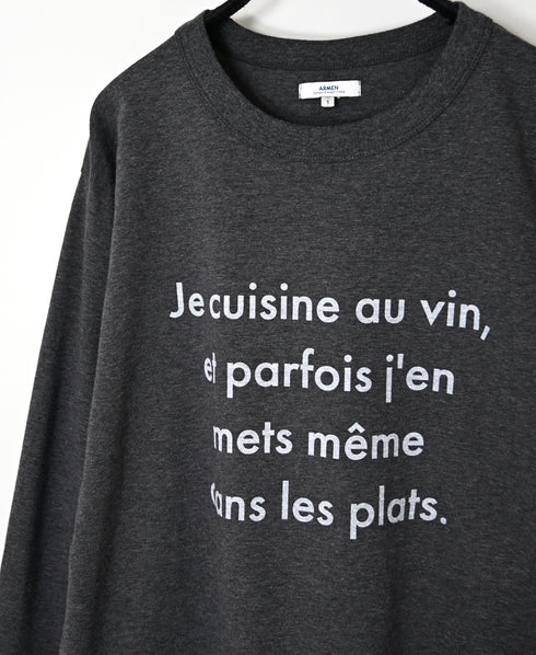 NFA2351P48 "CUISINE" COTTON JERSEY CREW NECK OVERSIZE L/SL T-SHIRT WITH CUFF