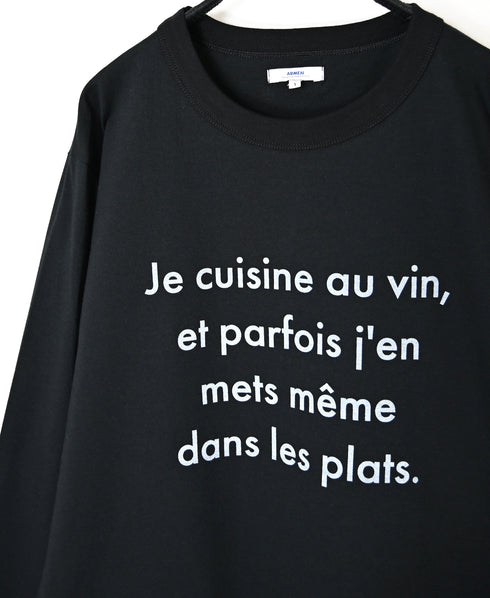 NFA2351P48 "CUISINE" COTTON JERSEY CREW NECK OVERSIZE L/SL T-SHIRT WITH CUFF