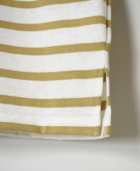 NLA2501 REGULAR STRIPE DROP SHOULDR S/SL BASQUE SHIRT