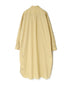 NMDS23621 60'S ORGANIC CAMBRIC BANDED COLLAR MAXI SHIRT